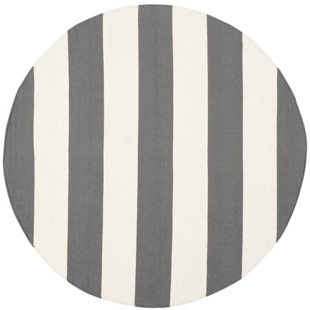 Safavieh 5 x 5 ft. Montauk Nautical Round Flat Weave & Hand Loomed Rug; Grey & Ivory MTK712G-5R